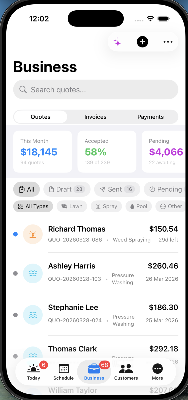 Business quotes and invoices